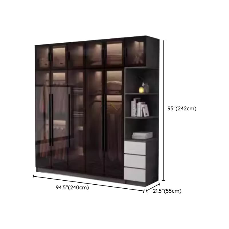 Charcoal Modish Timber Self-supporting Cabinet Armoire with Soft Close Drawer and Door, Hanging Rod thumbnail 28