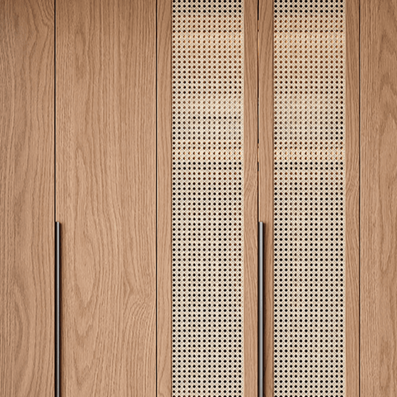 Cocoa Art Deco Self-supporting Cabinet Armoire with Soft Close Drawer, Interior Shelves, and Hanging Rod thumbnail 4