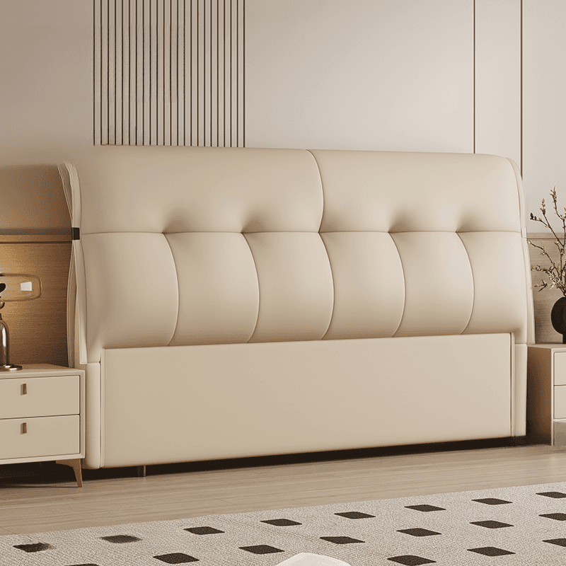 Simplistic Panel Headboard with No Distressing, Piled Tufted Rectangular Design for King/Queen/Full Bed, Sponge Upholstery Fill, Standard Height thumbnail 9