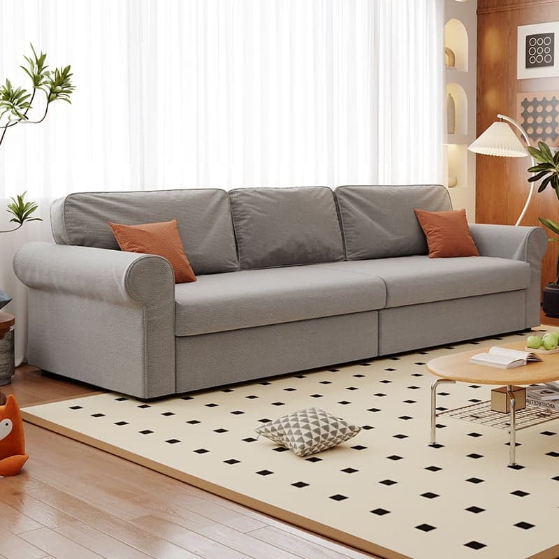 Modish Solid Color Stain Resistant Standard Sofa in Black/Jade Green/Taupe for 4-seater/5 Person with 2 Pillows thumbnail 7