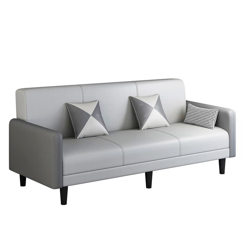 Trendy Solid Color Stain Resistant Standard Sofa in Grey/Cerulean/Beige with Arm, 4-seater/Seats 3 and 2 Pillows thumbnail 25