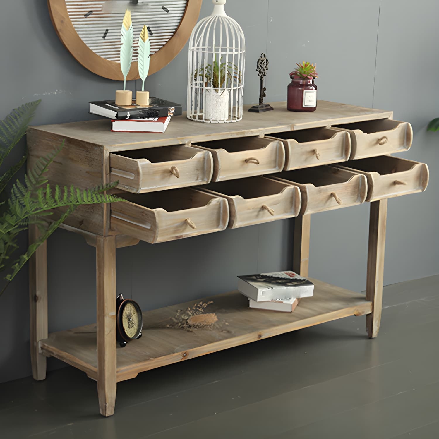 Solid Wood Accent Cabinet Industrial Stain Resistant Cabinet thumbnail 10