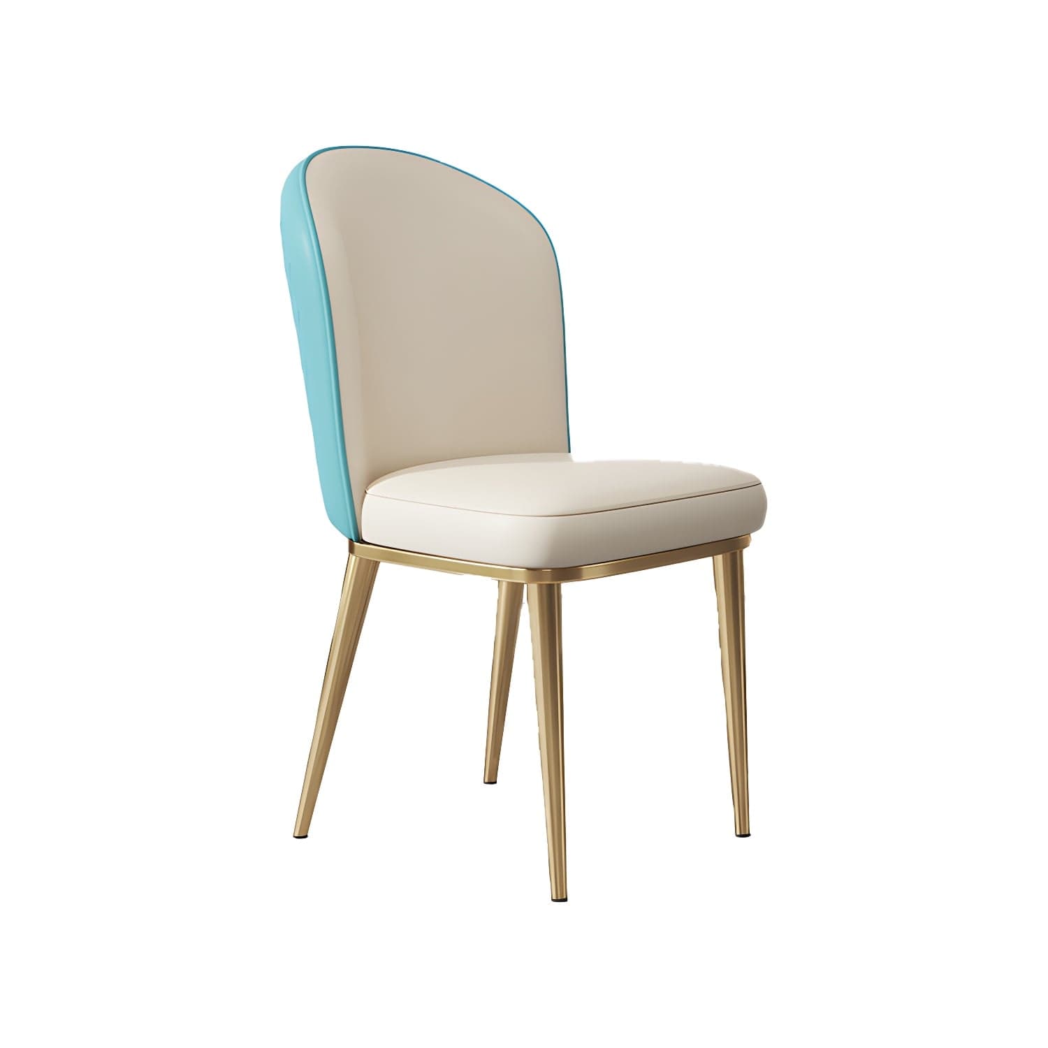 Glam Style Side Chair Leather Gold Frame Dining Chair for Home thumbnail 9
