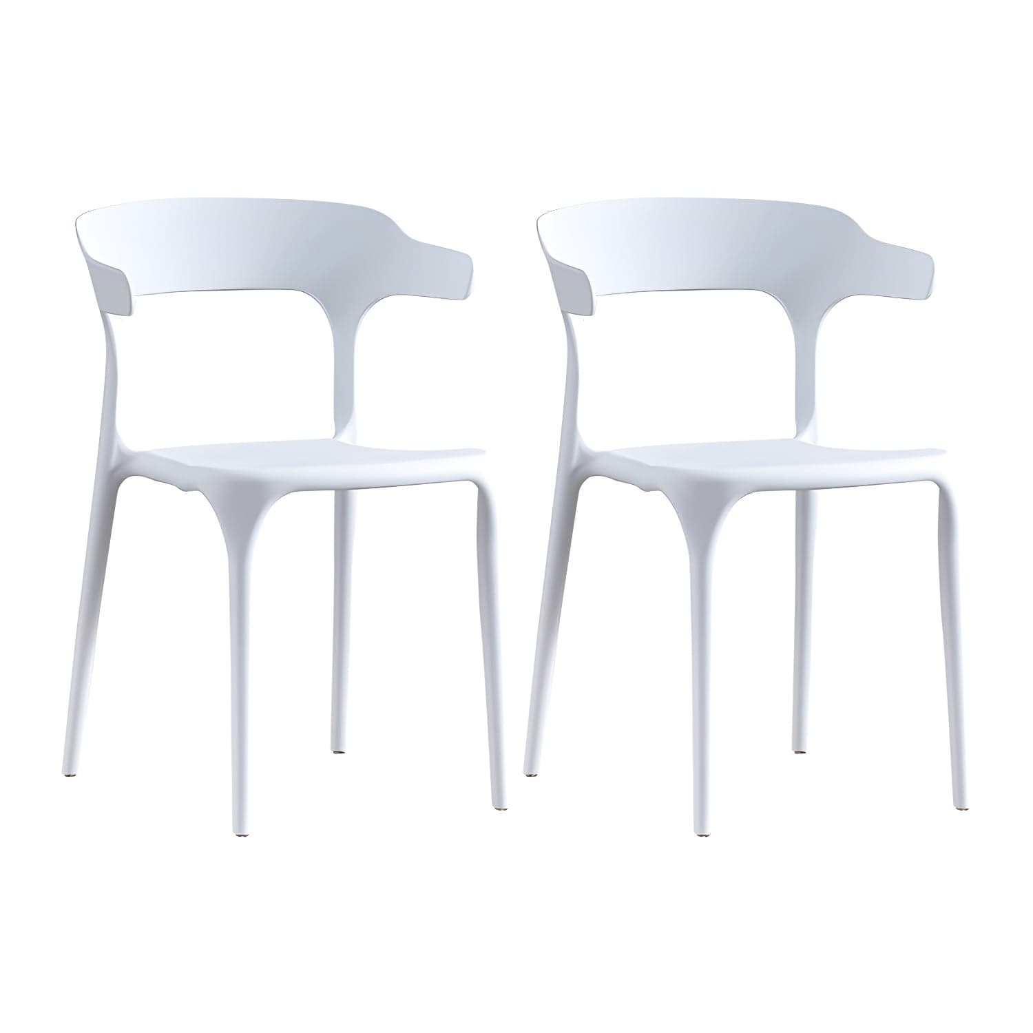 Home Modern Side Chair Stackable Open Back Plastic Dining Room Chair Set thumbnail 8