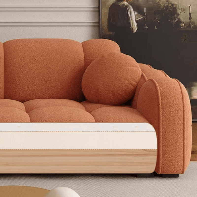 Modish Solid Color Standard Sofa Stain Resistant/Water Resistant Dove Grey/Apricot Color/Mocha with 2 Pillows & Armrest for 4 Person/3-seater thumbnail 13