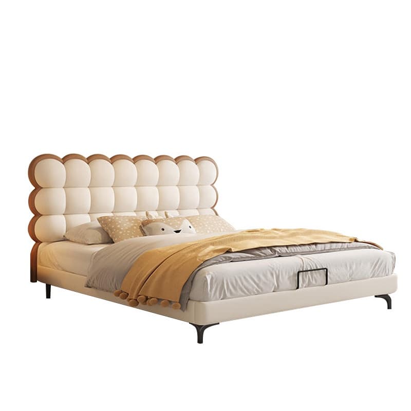 Solid Color Storage Included Panel Bed with Stitch-tufted Panel Headboard and Sponge Upholstery thumbnail 3