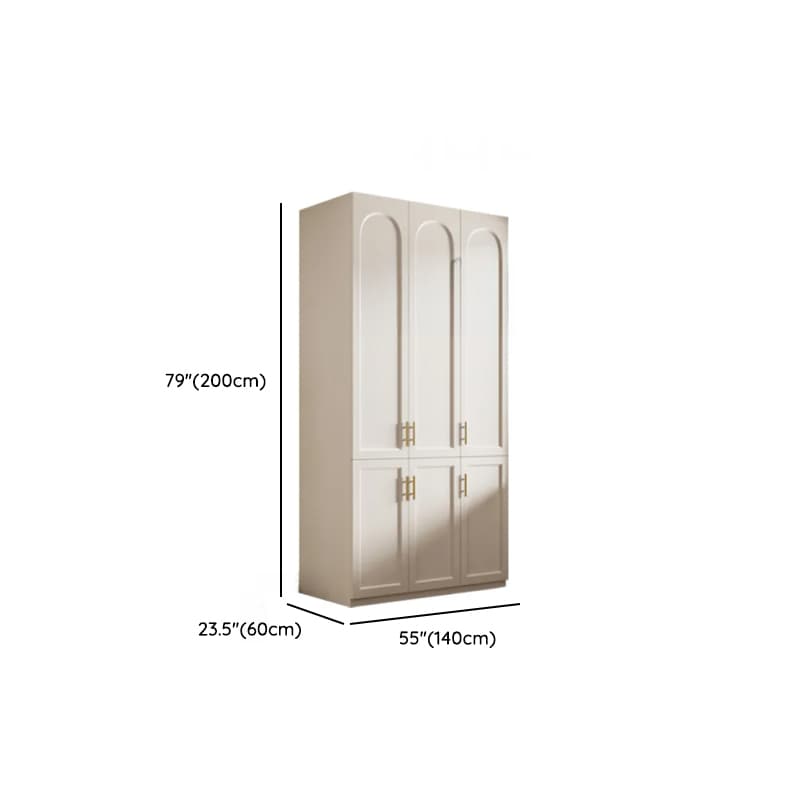 Chalk Modish Laminate Wardrobe Closet with Soft Close Drawer, Soft Close Door, Interior Shelves, and Clothing Rod thumbnail 9