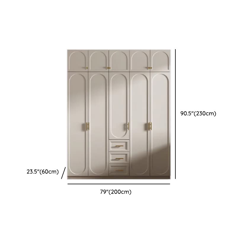 Chalk Simple Lumber Wardrobe Closet with Soft Close Drawer, Soft Close Door, Interior Shelves, and Clothing Rod thumbnail 22