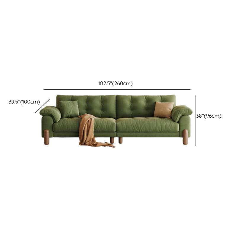 Straight Dark Green Sofa, Seats 2/1-seater, Horizontal Orientation, Button-tufted thumbnail 15