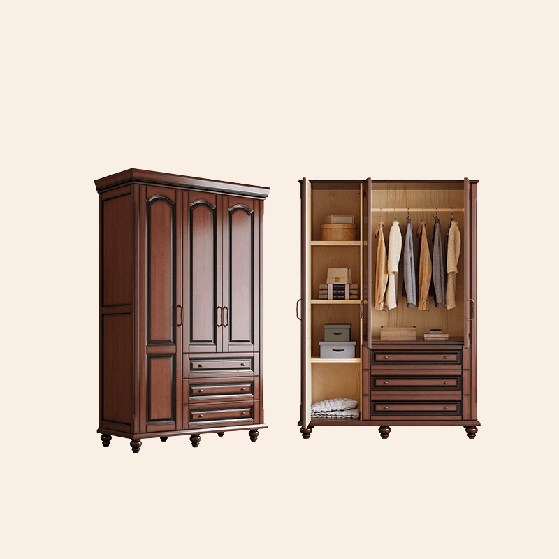 Standalone Wood Armoire Cabinet with Hinged Soft Close Door, Soft Close Drawer & Interior Shelves