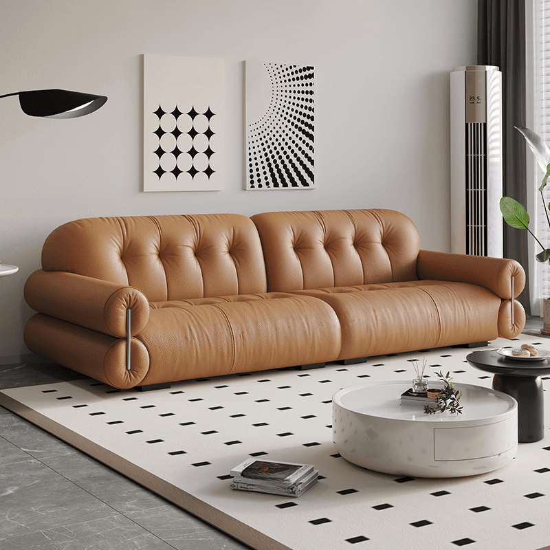 Modern Solid Color Tear Resistant Standard Sofa in Grey/Auburn/Ivory for 4-seater/Seats 5/3-seater thumbnail 1