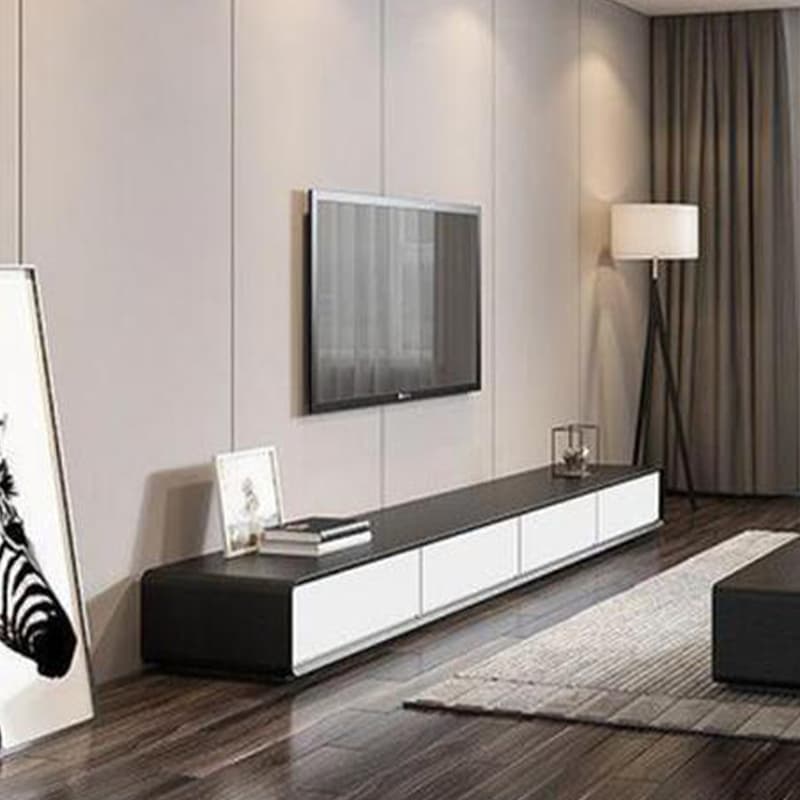 Contemporary Oblong Wood TV Stand Console with Storage Drawers thumbnail 21