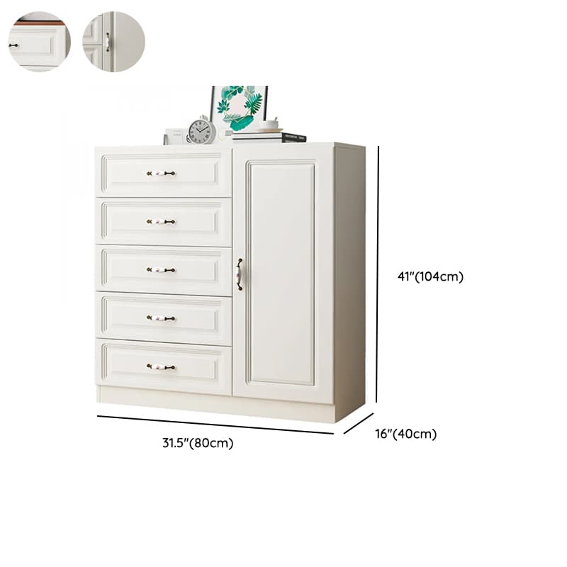 Sleeping Room Use Trendy White Wood Wardrobe Chest with Shelves thumbnail 21