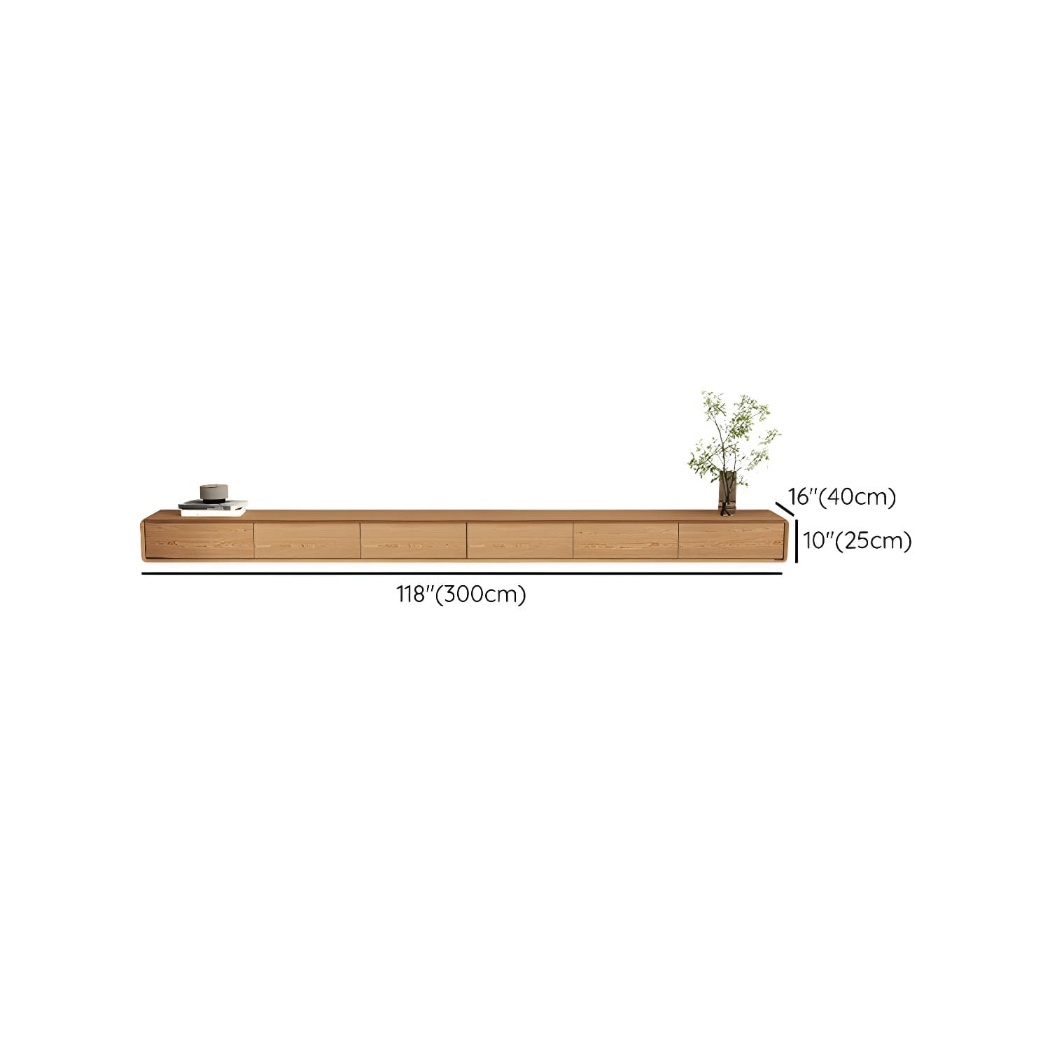 Contemporary Wood Media Console TV Stand in Natural with Drawers thumbnail 19