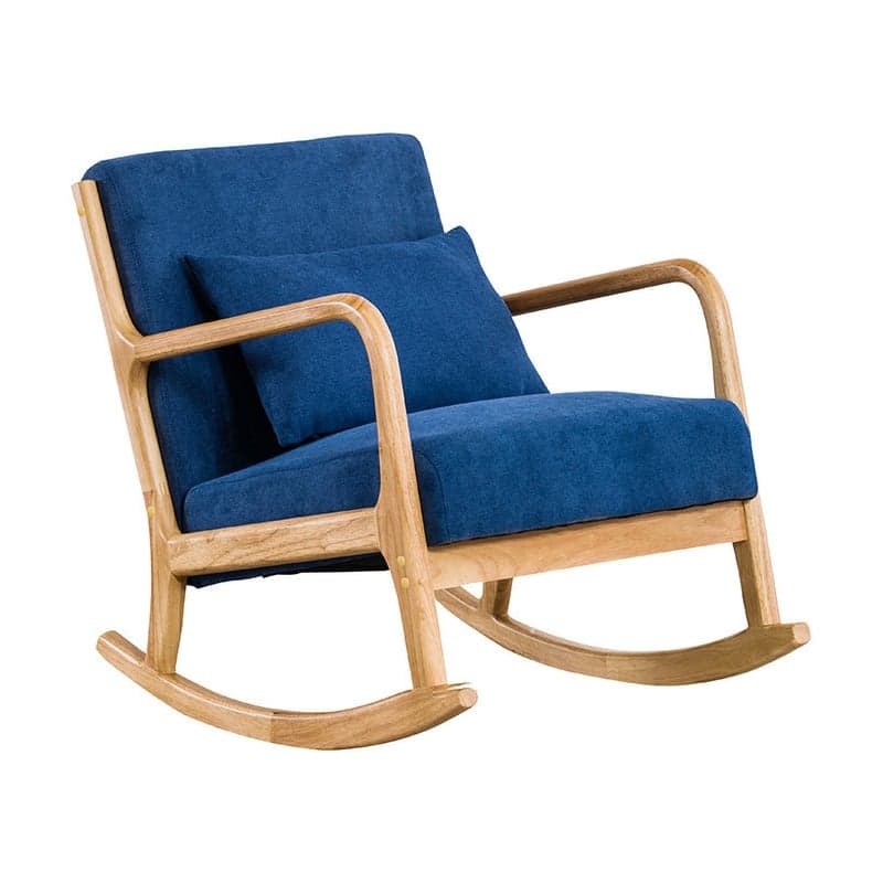 Nordic Natural Cotton Stationary Rocking Couch Chair with Back thumbnail 4