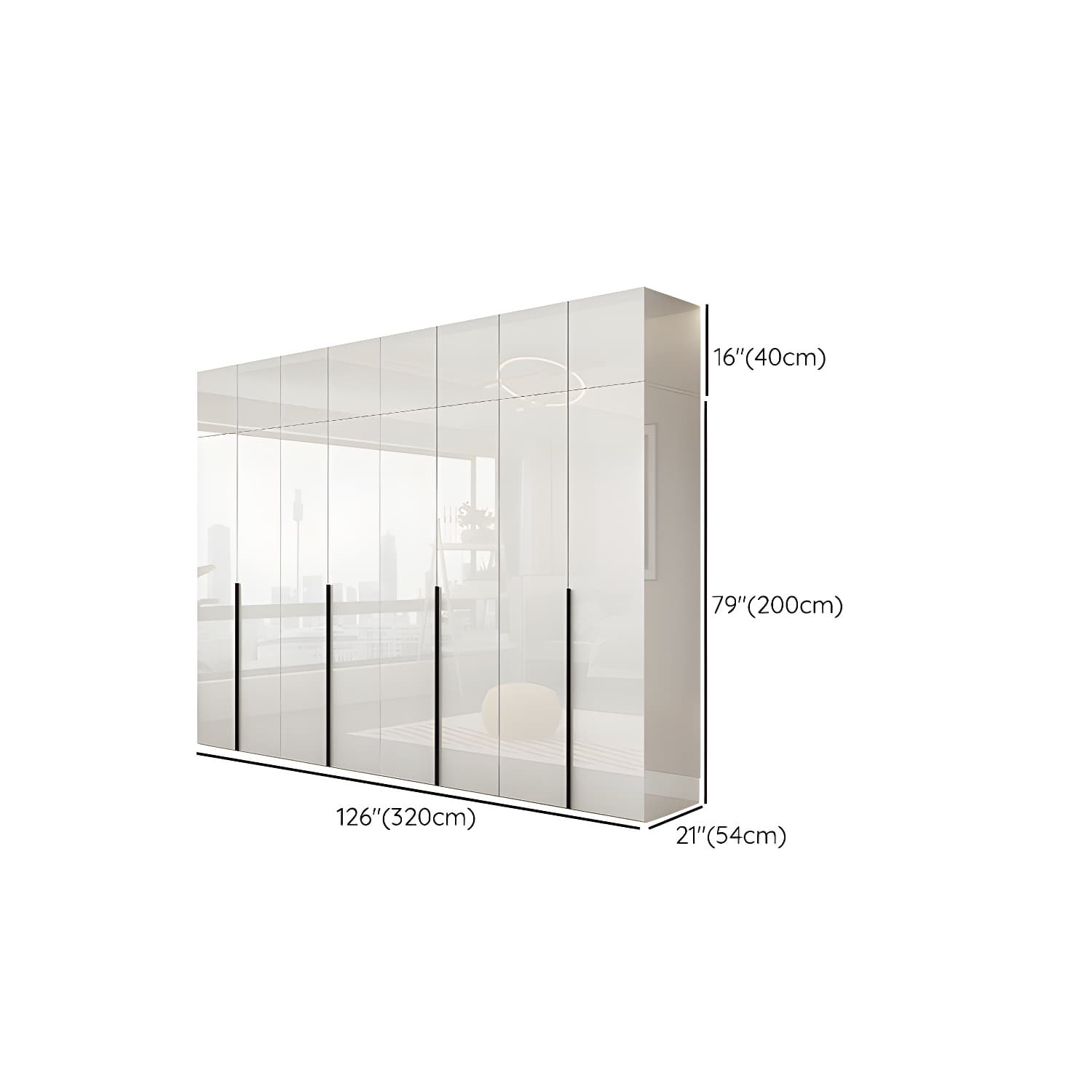 Hinged Wardrobe Armoire with Shelves White Wardrobe Closet for Home thumbnail 31