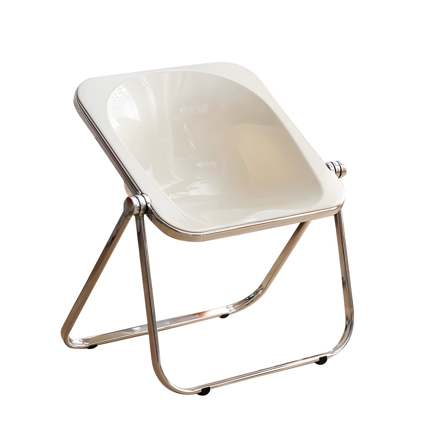 Modern Collapsible Side Chair with Low Back and Foldable Design in Plastic & Acrylic thumbnail 4