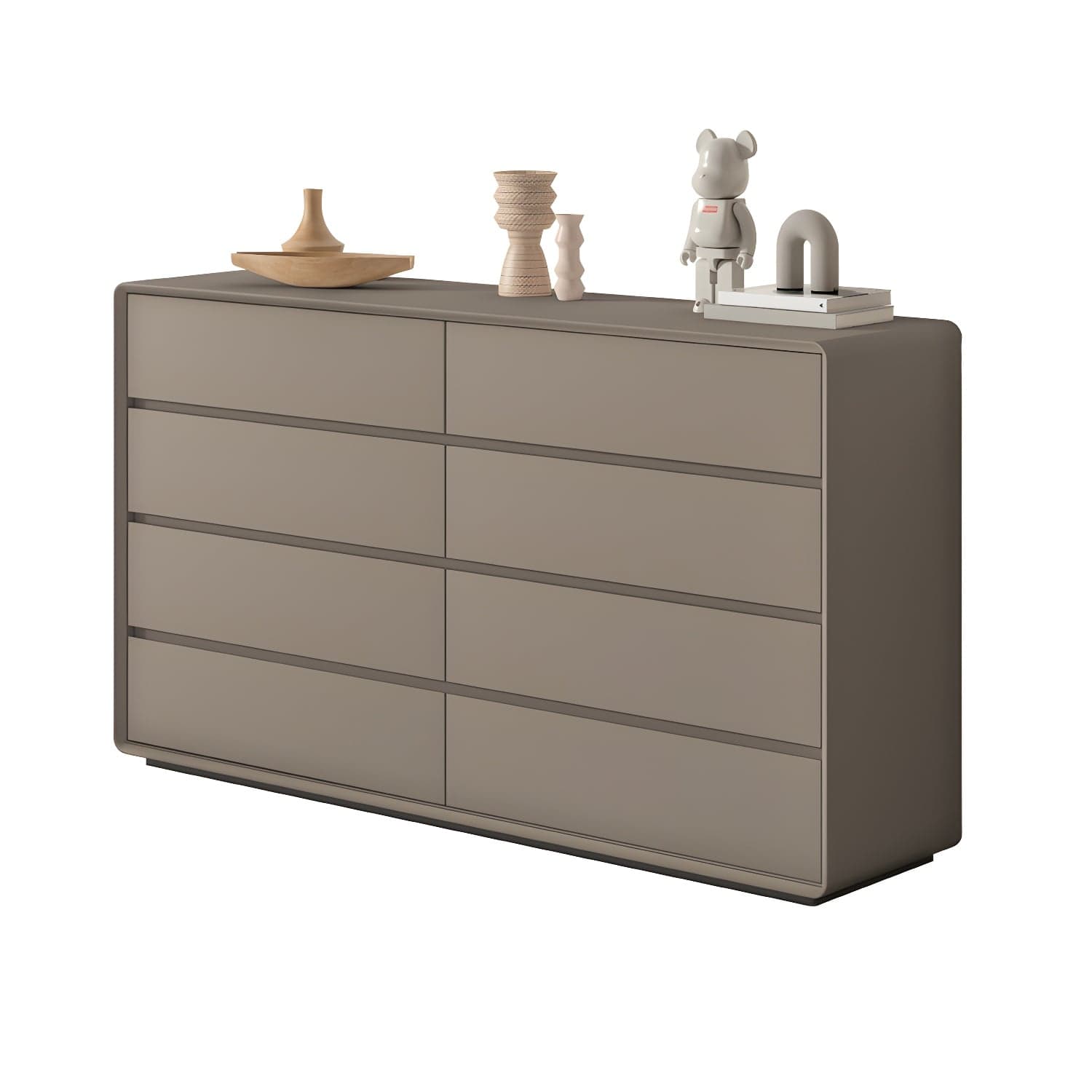 Modern Double Dresser with Drawers - Wood Finish, Horizontal Orientation, No Distressing thumbnail 3