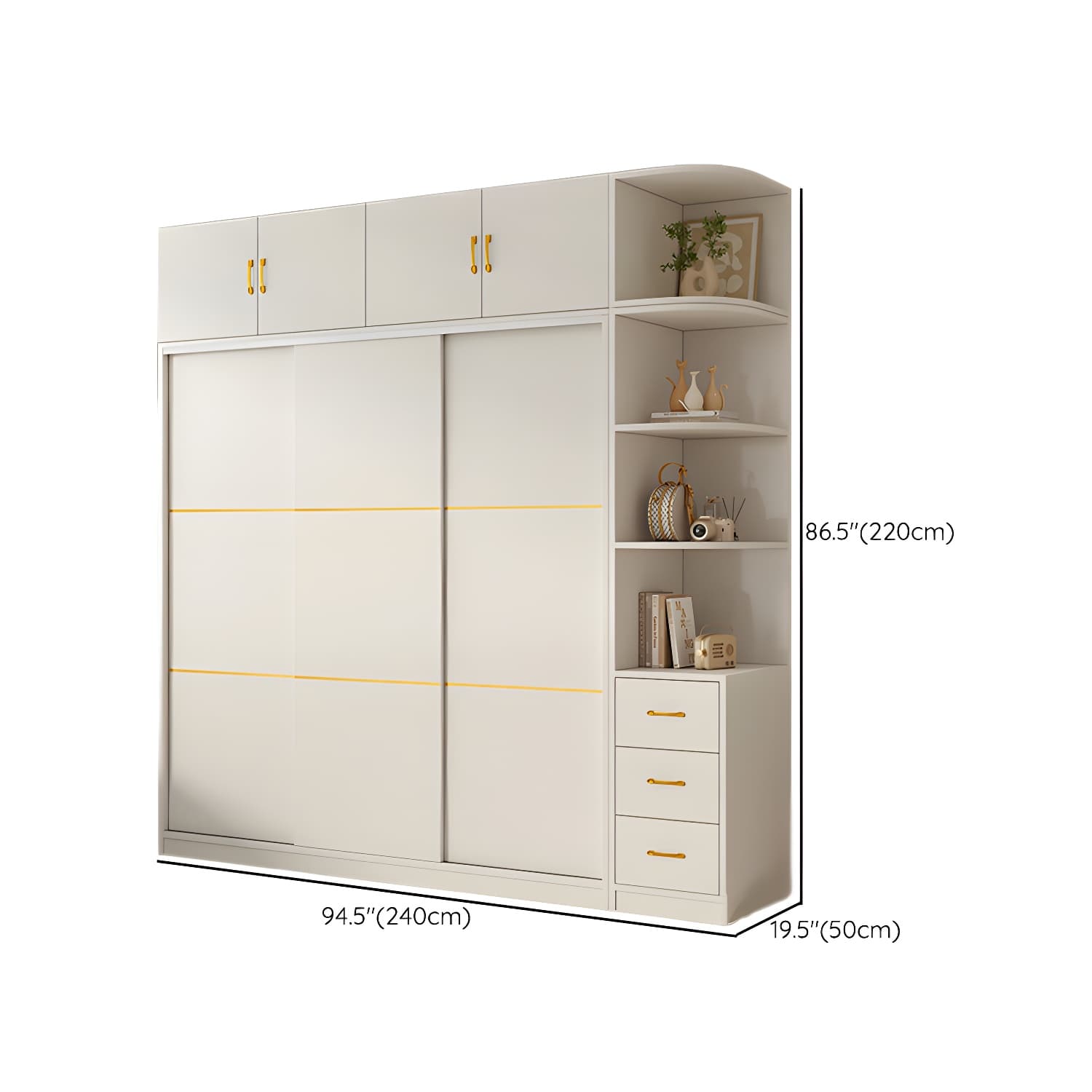Spacious White Wardrobe Armoire with Shelves and Clothing Rod - Your Perfect Closet Solution thumbnail 36