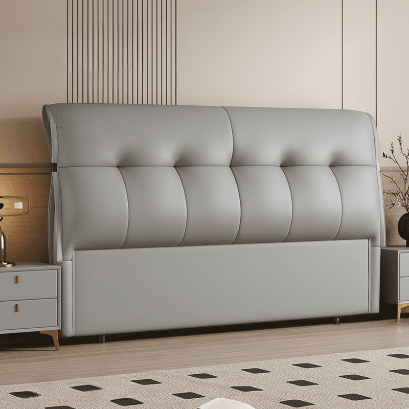 Simplistic Panel Headboard with No Distressing, Piled Tufted Rectangular Design for King/Queen/Full Bed, Sponge Upholstery Fill, Standard Height thumbnail 5