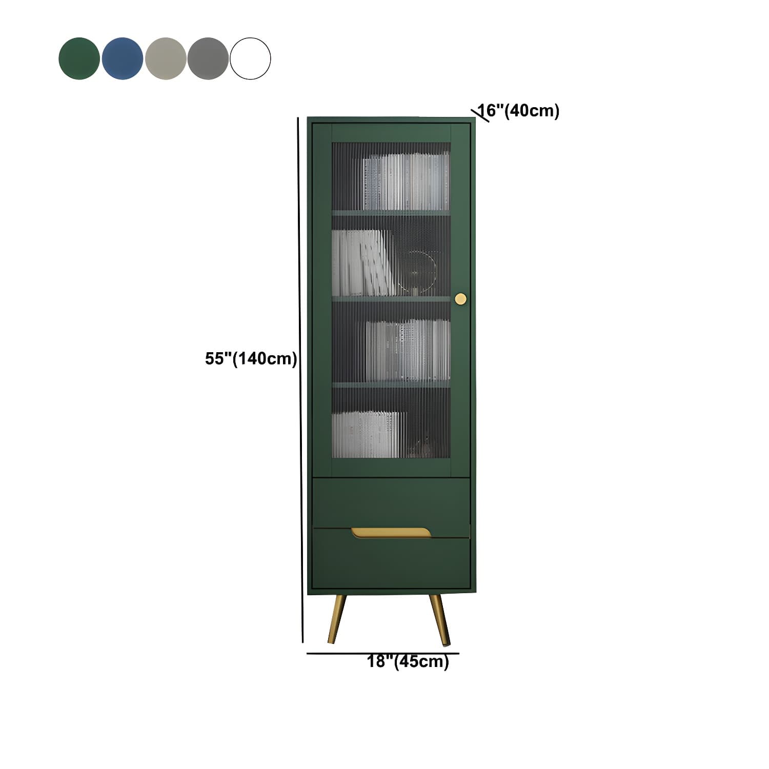 Modern Wooden Accent Cabinet with 2 Drawers and Glass Door Cabinet thumbnail 13