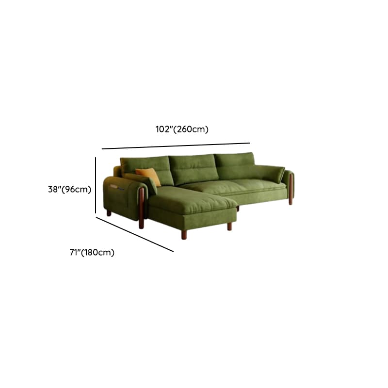 Straight/L-Shape Olive Green Sofa/Corner Sectional with Horizontal/Left Orientation thumbnail 13