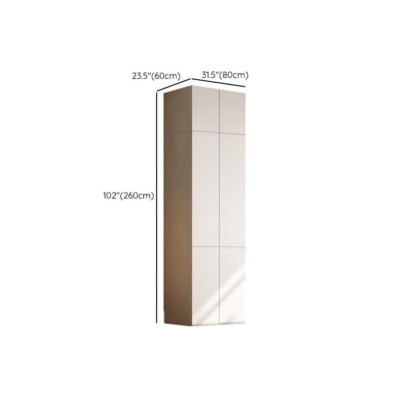 Chalk Modern Natural Wood Standalone Almirah with Soft Close Drawer, Interior Shelves, and Hanging Rod thumbnail 30