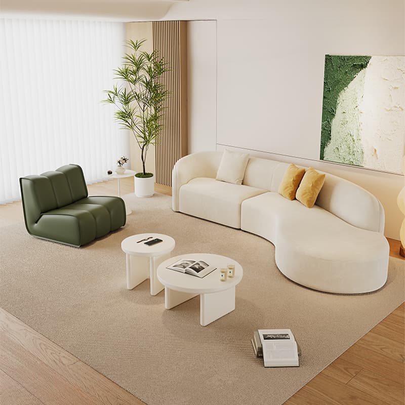 Living Room Use Arced/Straight Natural Wood Right Hand Facing/Horizontal Corner Sectional/Sofa with Concealed Support for 5/6 Person/for 2 thumbnail 2