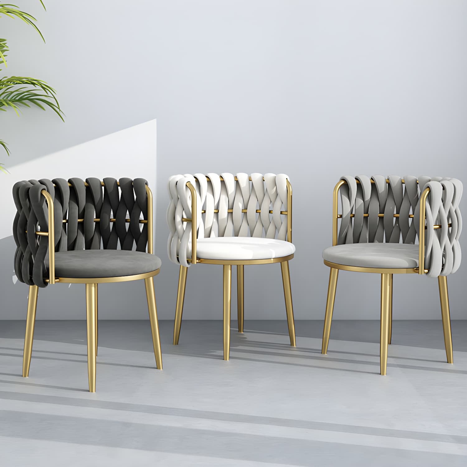 Nordic Metal Dining Room Chairs Velvet Armless Dining Chairs for Restaurant thumbnail 8