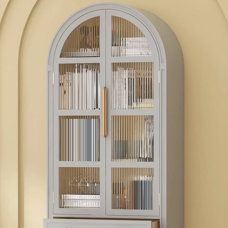 Self-supporting Grey /Azure/Peony Natural Wood Accent Cabinet with Squared Leg Drawing Room thumbnail 9