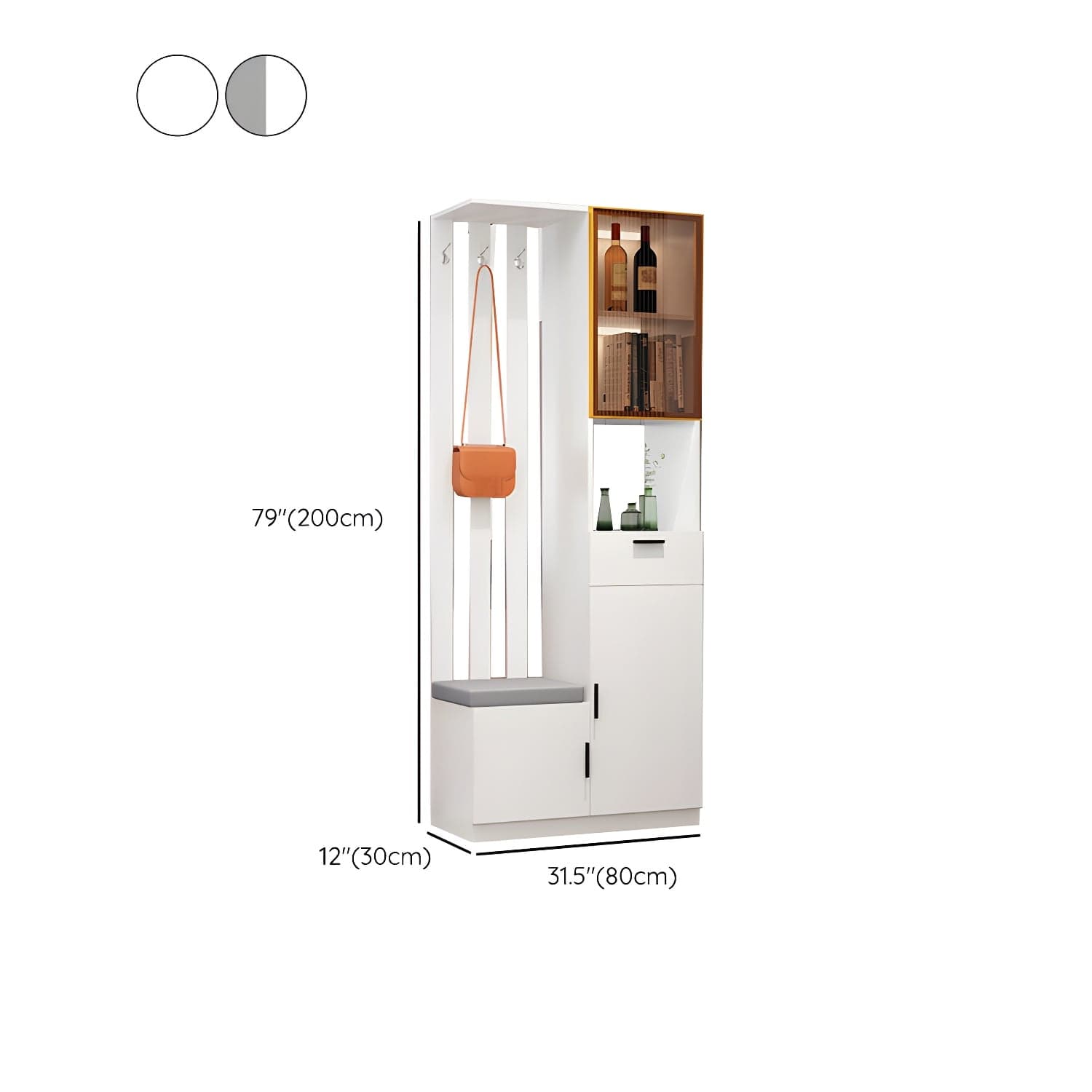 Contemporary 3-door Wooden 11.81" Wide Accent Cabinet with Drawer thumbnail 13