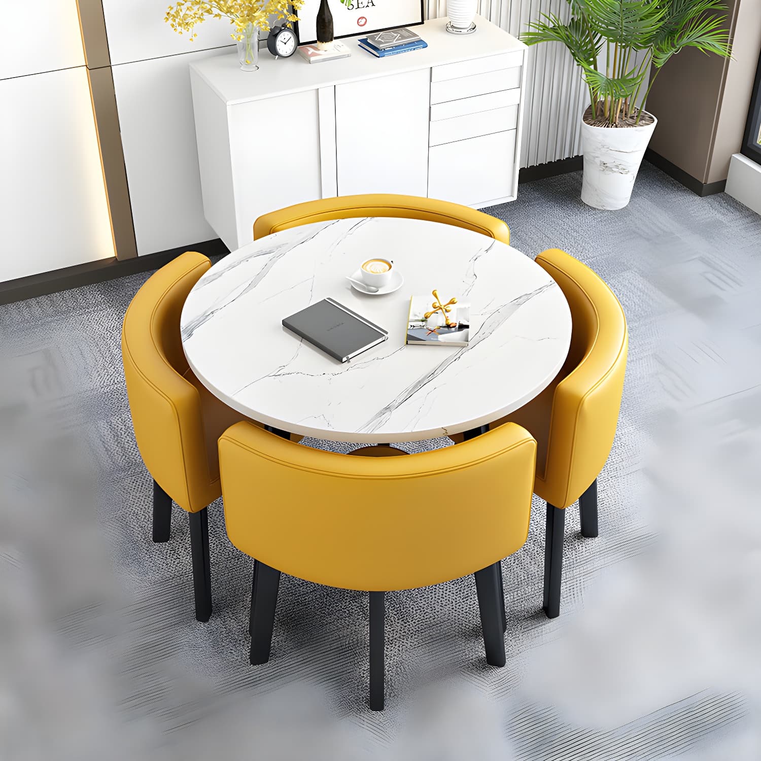 Modern Wood Dining Table Set 5 Pieces Dining Set for Home Use thumbnail 8