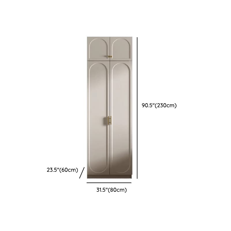 Chalk Simple Lumber Wardrobe Closet with Soft Close Drawer, Soft Close Door, Interior Shelves, and Clothing Rod thumbnail 16