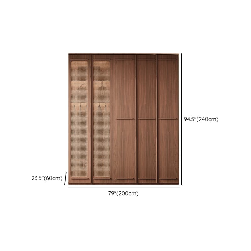 Simplistic Wood Color Timber Wardrobe Closet with Soft Close Door, Interior Shelves, and Hanging Rod thumbnail 15