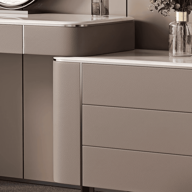 Vanity Set in Tan with 7 Drawers, Scalable and Push-Pull Features thumbnail 5