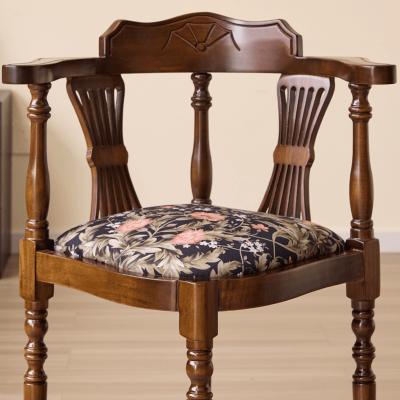 Drawing Room Arm Chair with Cushion, Arms, Natural Wood Legs, Low Back, and Foot Pads thumbnail 10