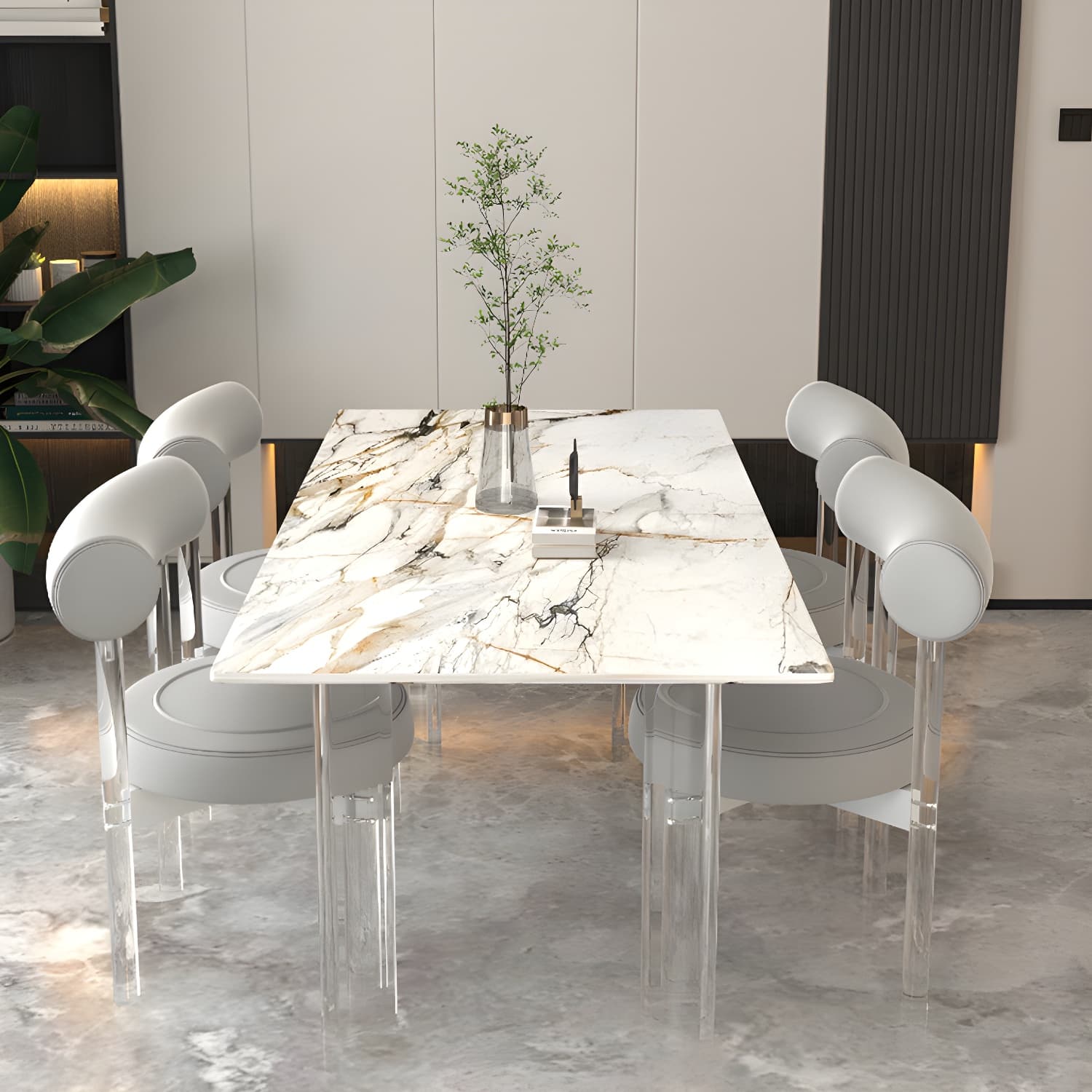 Clear Leg Modern Side Chair with Low Back and Upholstered Polyurethane Seat thumbnail 13