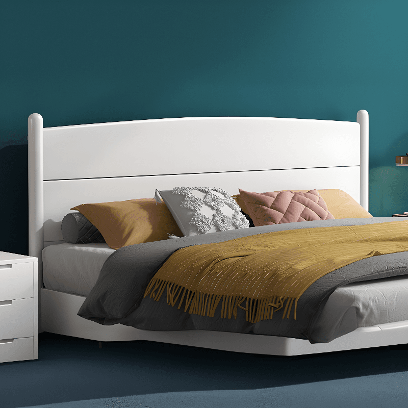 Modish Rubberwood Wingback/Panel Headboard in Rectangle/Camelback Shape for King/Queen/Full Bed, Free-standing Standard with No Distressing and Standard Height thumbnail 4