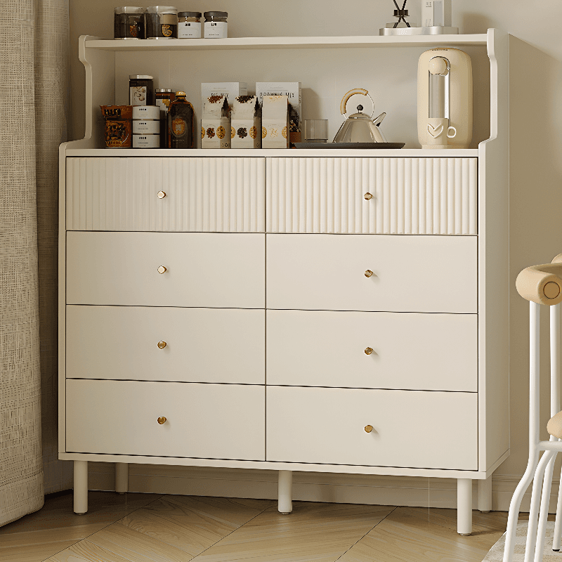 Casual Composite Wood Bachelor Chest/Console Dresser with Shelves, 4 Drawers/8 Drawers, Vertical/Horizontal Orientation thumbnail 4