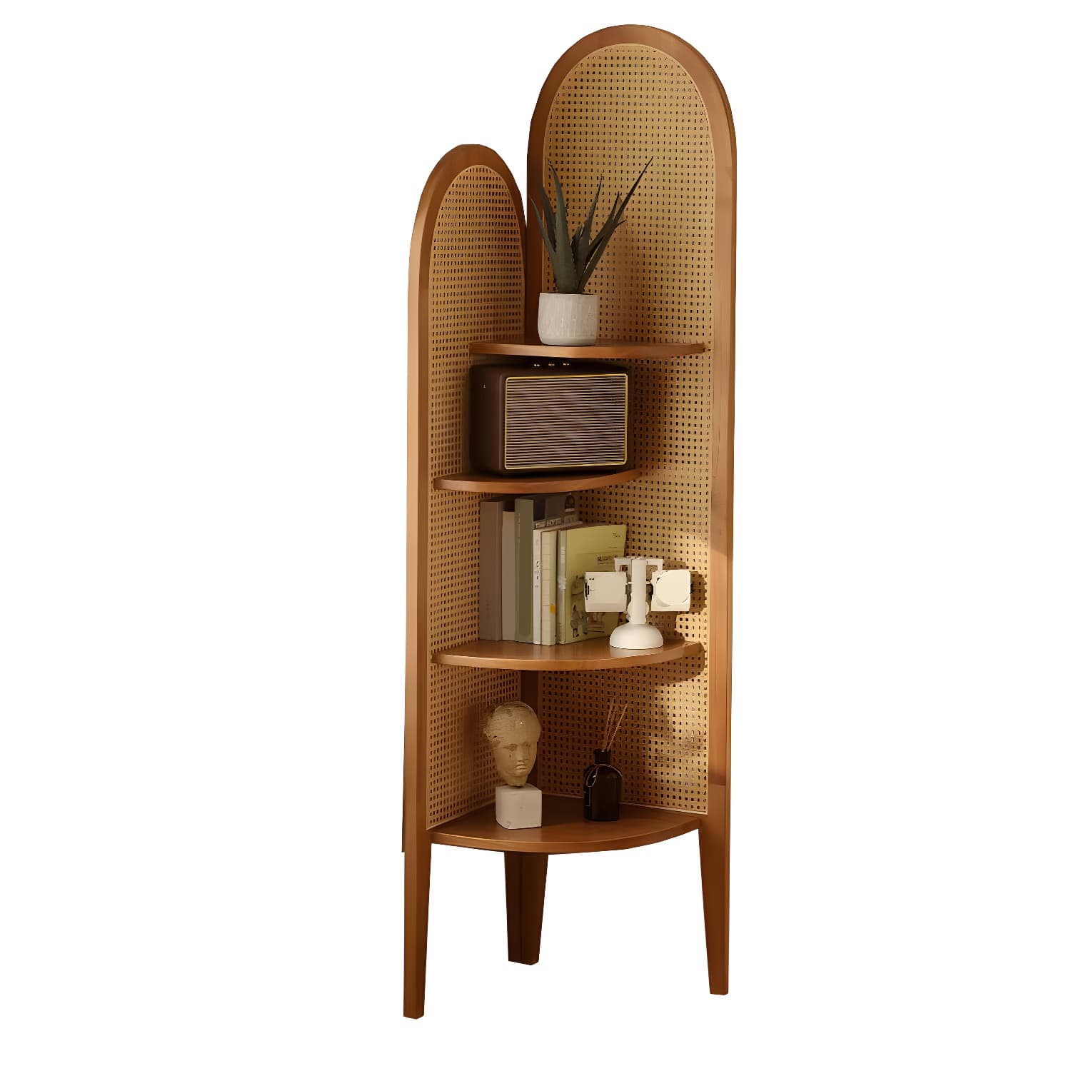 Corner Scandinavian with Wood Counter Top and Rubberwood Legs, 4 Shelves & Straight Legs thumbnail 8