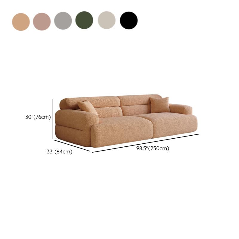 Modish Solid Color Stain Resistant Standard Sofa in Black/Light Gray/Coffee with 2 Pillows, Available in 4-seater/5 Person/3-seater thumbnail 16