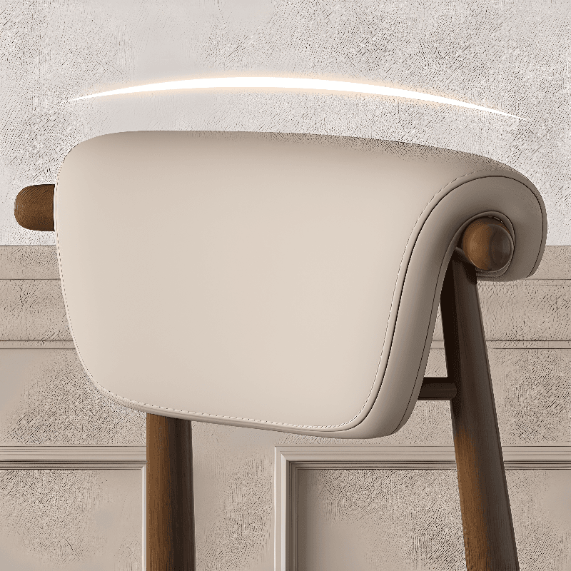 Casual Side Chair in Vinyl Leather with Wood Legs, Low Back, Framed and Balanced thumbnail 15