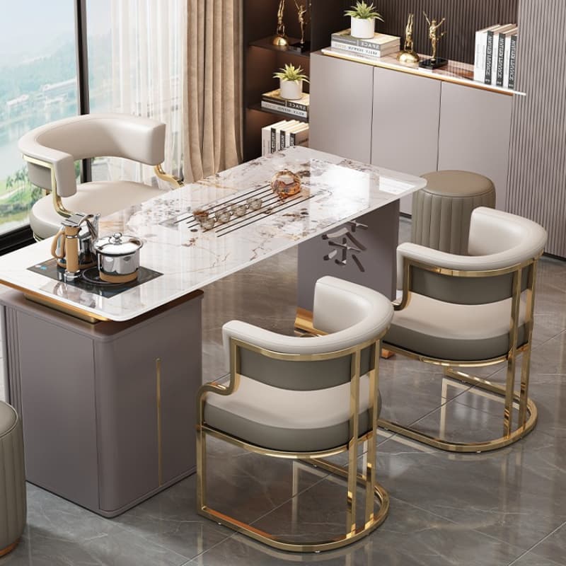 Minimalist Arm Chair with Cushioned Seat, Arms, Metallic Metal Legs, and Low Back thumbnail 10