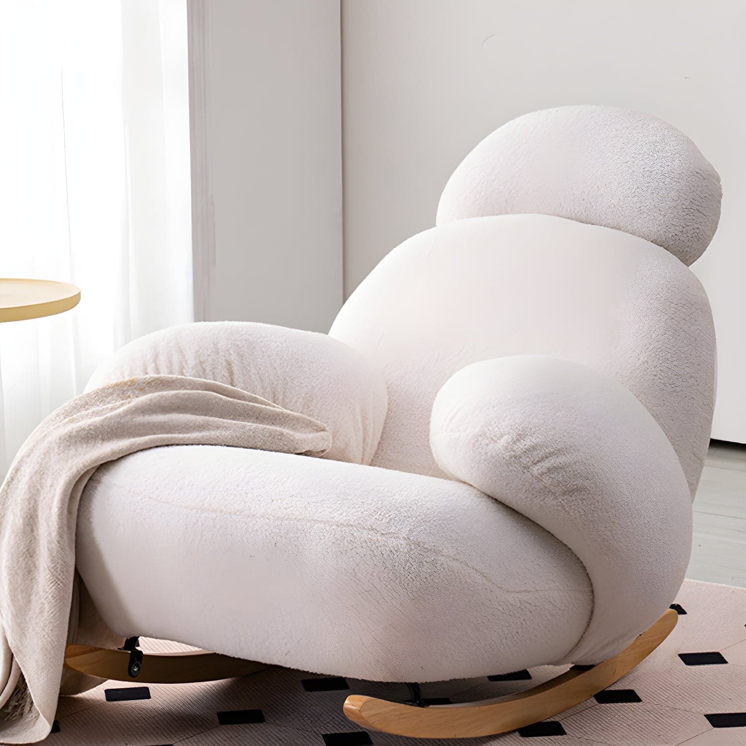 Velvet Upholstered Rocking Chair Modern Style Rocking Accent Chair - image 4