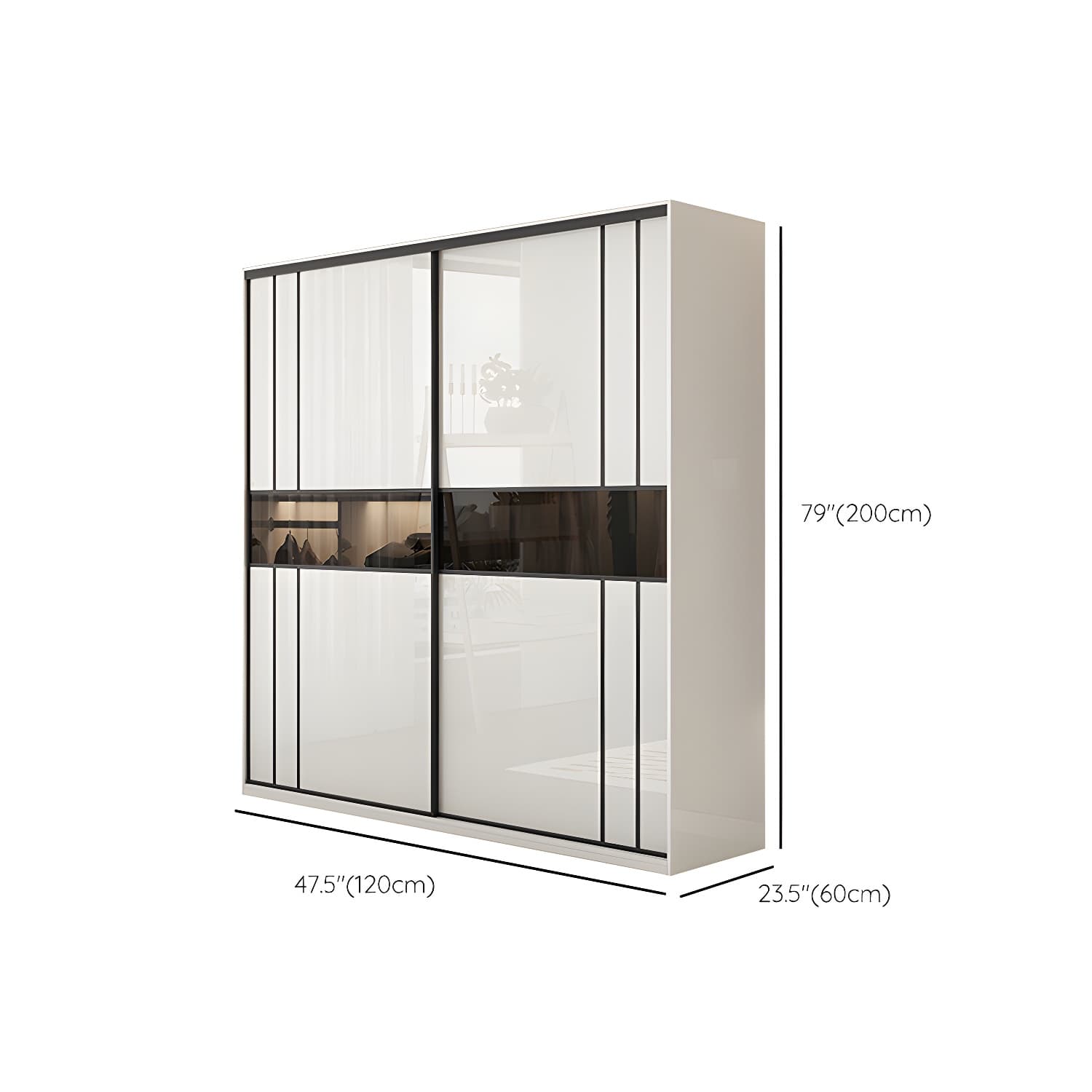White Colour Wooden Wardrobe Cloth Rod Included Wardrobe Closet with Shelves thumbnail 10