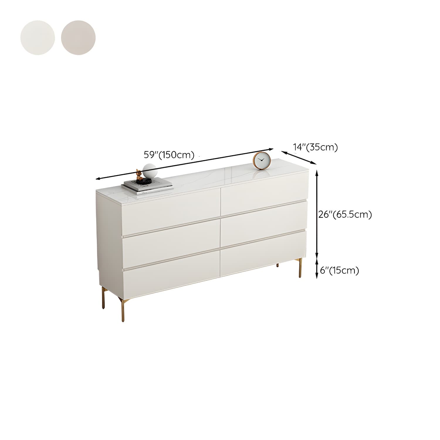 13.65-inch W Stone Storage Chest Dresser Modern Storage Chest thumbnail 18