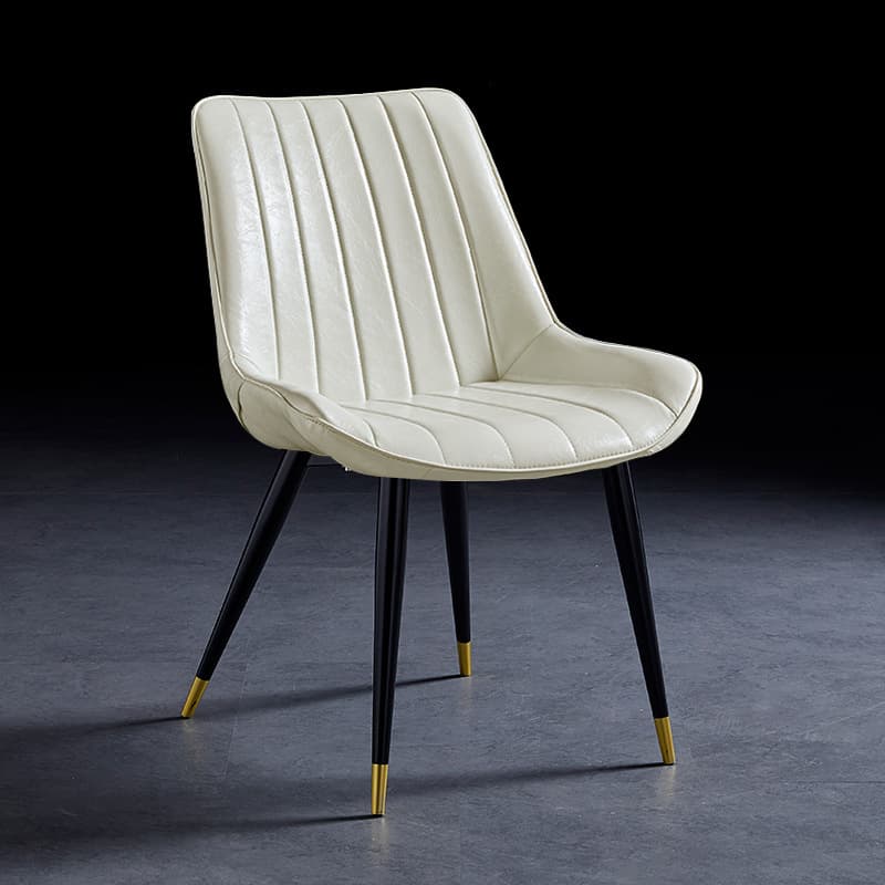 Outlined Faux Leather Upholstered Reliable Side Chair with Metal 4 Legs for Restaurant thumbnail 28