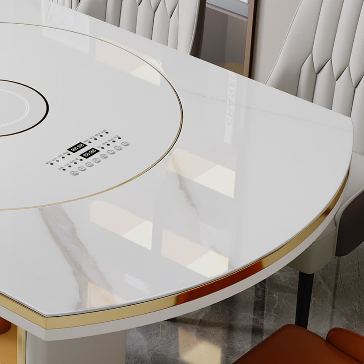White Dining Table Set 1/5/7 Pcs Metal Dinette Set with Faux Leather Chairs thumbnail 8