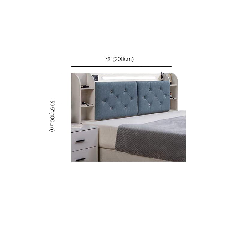 Simple Free-standing Standard King(76"W x 80"L)/Queen(60"W x 80"L)/Full(54"W x 75"L) Panel No Distressing with Shelves Included and Illumination Light in Timber thumbnail 17