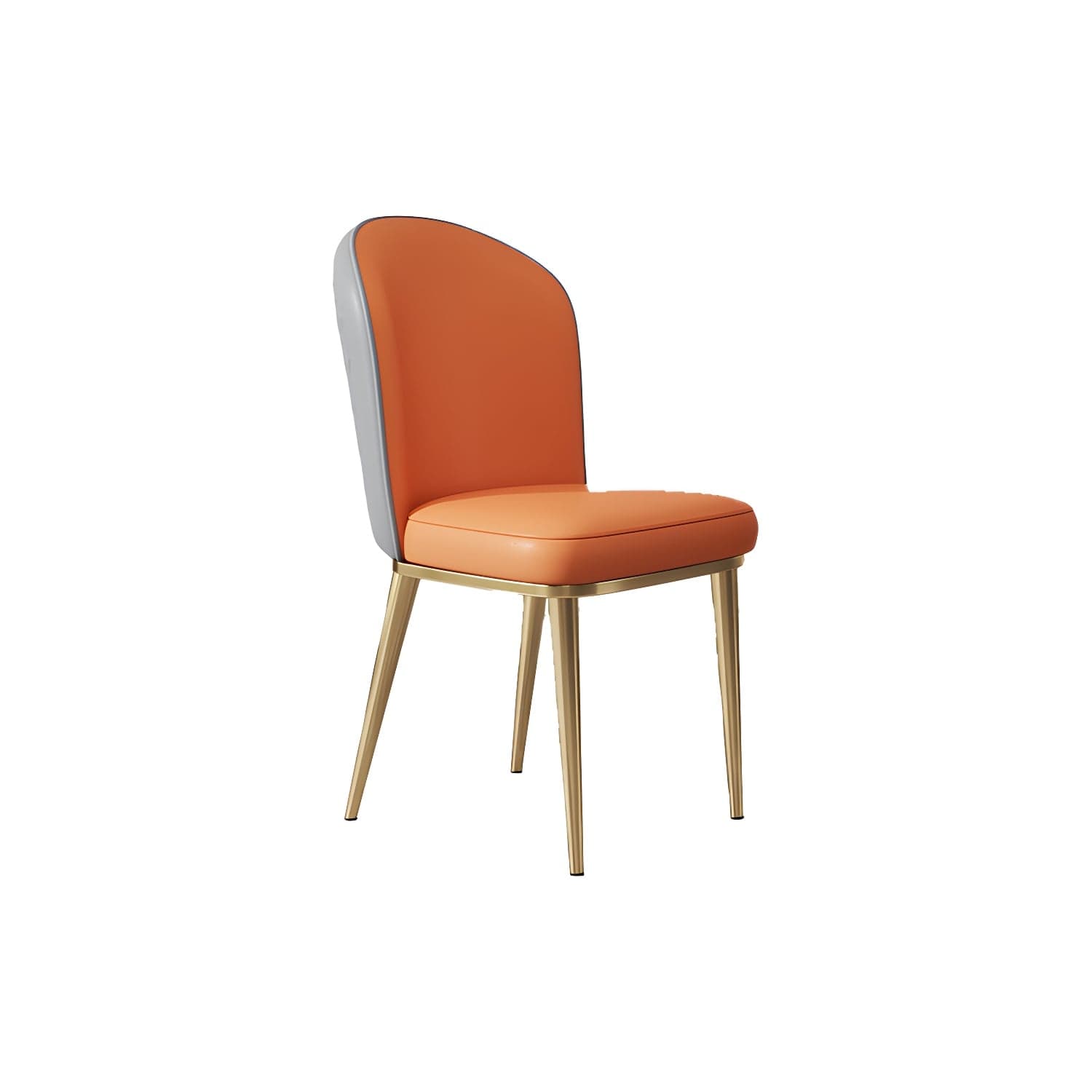 Glam Style Side Chair Leather Gold Frame Dining Chair for Home thumbnail 4